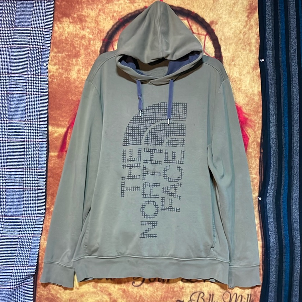 THE NORTH FACE-green cotton blend long sleeve pullover hooded graphic sweatshirt